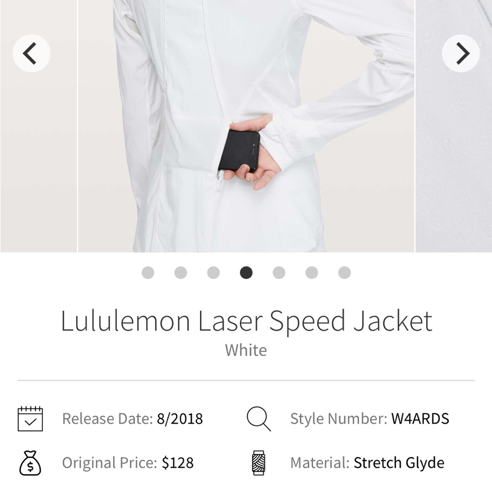 Lululemon White Laser Speed Jacket